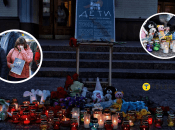 Почтение памяти погибших людей в Мариуполе