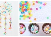 Детский мобиль с ловцами света из расплавленных бусин