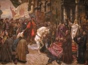 Въезд Богдана Хмельницкого в Киев в 1649 году. Картина Николая Ивасюка, 1912 год