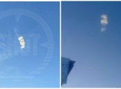 Следы от БПЛА в небе