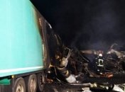 Два грузовика столкнулись в Николаевской области: один автомобиль перевернулся, кабины загорелись, погибли два человека