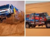 КАМАЗ Андрея Каргинова и машина Маурика ван ден Хевела на "Дакаре"