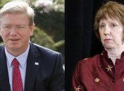 Эштон и Фюле в среду прилетят в Украину