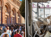 Протесты в Ереване ("Медуза") и последствия обстрелов в Степанакерте ("ТАСС")