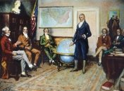 "Народження доктрини Монро". Художник Клайд Осмер Деленд. 1912 р.