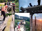 Дерев'яний міст завдовжки близько 230 метрів побудували через річку Удай на Полтавщині ще 1934 року