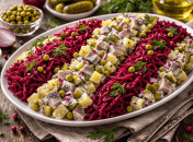 Салат з буряком, оселедцем та картоплею