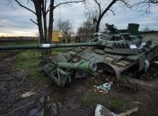 Уничтоженный российский танк