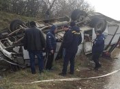 ДТП в Хмельницкой области: перевернулся рейсовый автобус (Фото)