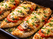 Сочная курочка под сырно-грибной шапочкой