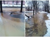 Вода залила цілу вулицю