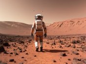 Людина гуляє на Марсі