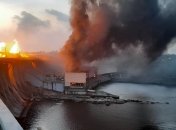 Дніпровська ГЕС після ракетної атаки