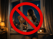 Девушка открывает окно