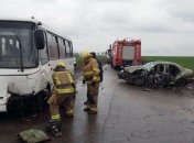 Смертельное ДТП на Донетчине: Daewoo Lanos врезался в автобус 