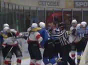 Жесткая драка в украинском хоккее (Видео)