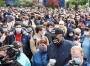 Митинг в Минске: жители города вышли на поддержку оппозиционных кандидатов на пост президента Беларуси