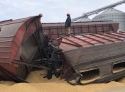 В Одесской области перевернулся поезд с зерном