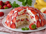 Торт с клубникой и бананом