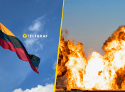 Взрыв в Литве привел к масштабному пожару