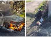 Російські дрони вбили людину в Миколаївській області та спалили поліцейське авто (фото)