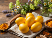 Яйца можно красить с помощью куркумы