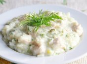 Ризотто с курицей и сливками