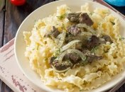 Макароны с печенью