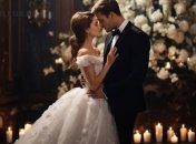 Пара в свадебных костюмах