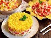 Такой крабовый салат получается очень вкусным
