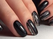 Маникюр 2020: элегантный черный нейл-арт (Фото)