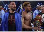 Василий Ломаченко и Девин Хейни после оглашения вердикта судей