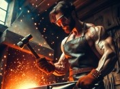 Коваль кує залізо