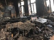 Пожар в Одесском колледже: рабочие начали разбирать сгоревший корпус (Фото)