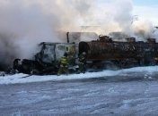 Сгоревший бензовоз в Ангарске