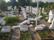 На Львовщине 20-летний парень распотрошил кладбище: пострадали 60 памятников и крестов (фото)