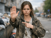 Девушка в грязной одежде