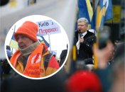 Женщина приехала поддержать Петра Порошенко из Запорожья