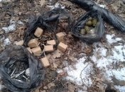 На Донбассе в стволе дерева нашли большой тайник с боеприпасами