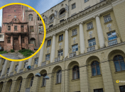 К бывшему дому общества "Саламандра" примыкает двухэтажное здание