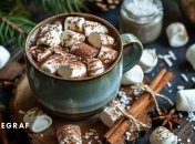 Горячий шоколад особенно вкусен зимой (изображение создано с помощью ИИ)