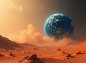 Вид Земли с Марса – визуализация нейросети.