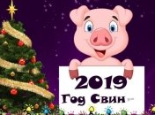 Короткие поздравления с Новым годом 2019 в стихах, красивые открытки со свинками