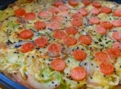 Капустная пицца на сковороде