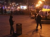 Евромайдан: менее тысячи митингующих не испугались холода