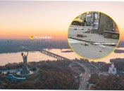 У Києві жолоб звалився прямо на тротуар