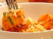 Спагеттини с креветками и гребешками