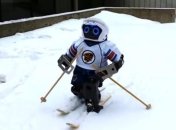 Ученые научили робота стоять на лыжах (Видео)