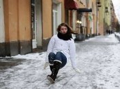 Зимой легко поскользнуться