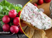 Закуска из редиски с крем-сыром и луком